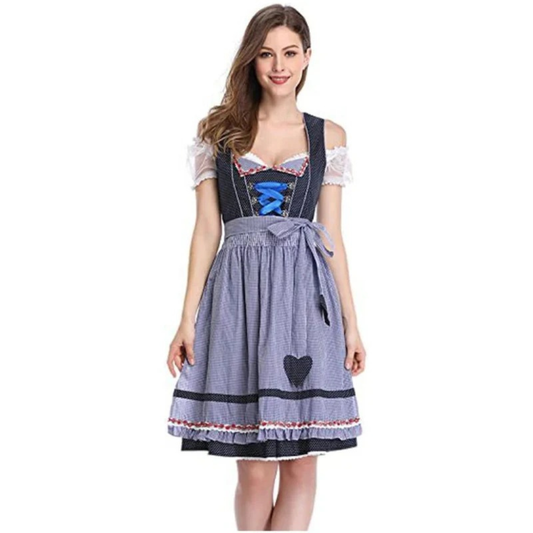 Dirndl en Bleu gris pour Femme