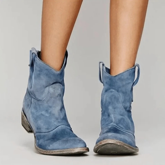 Bottines en Daim Synthétique à Talon pour Femme