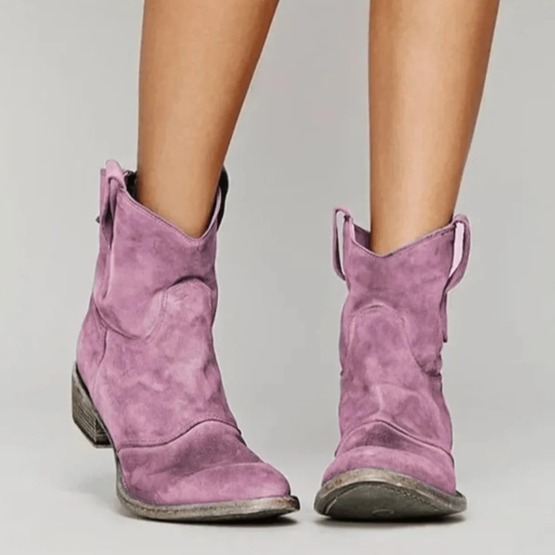 Bottines en Daim Synthétique à Talon pour Femme