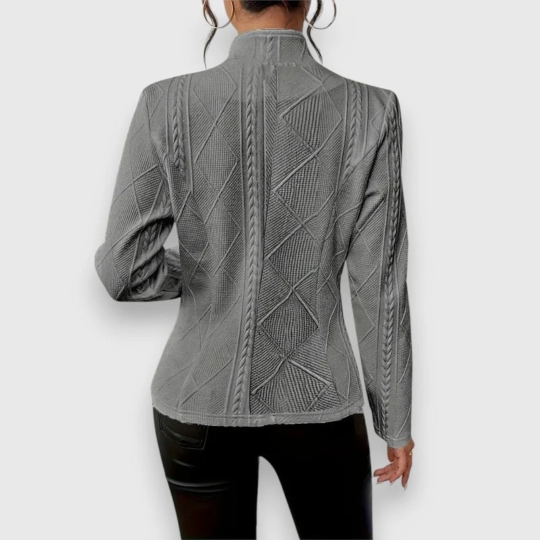 Cardigan à Col Montant pour Femme