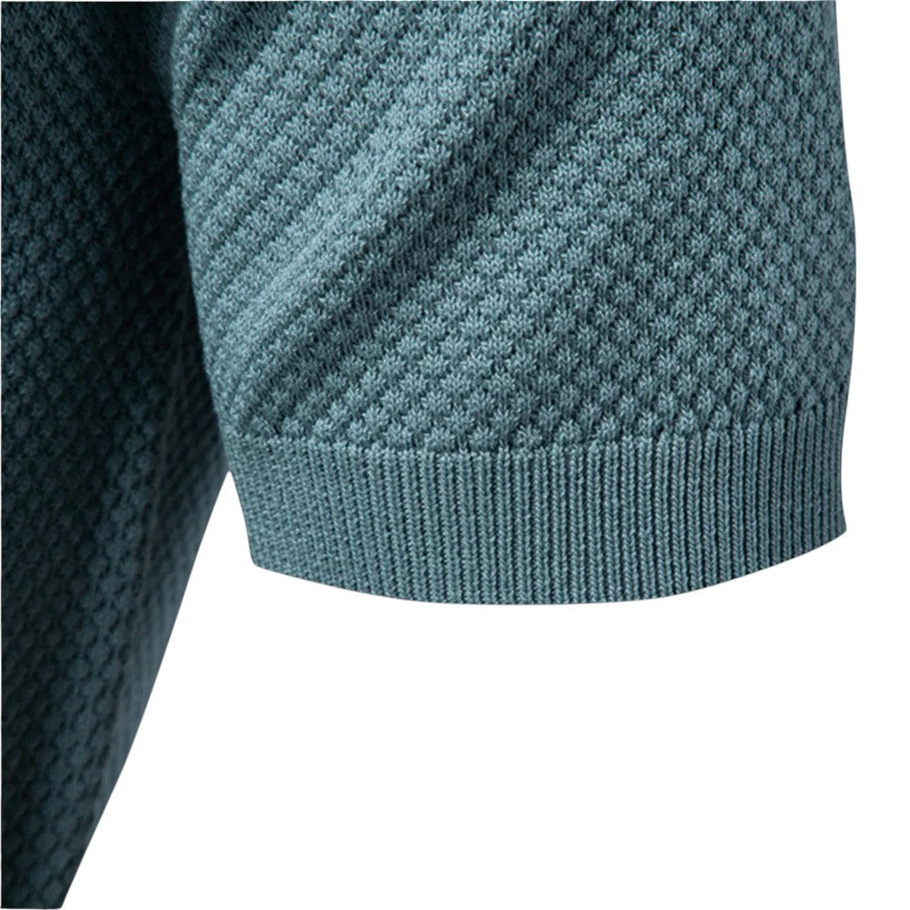 Polo en Maille Gaufrée à Col Ouvert pour Homme