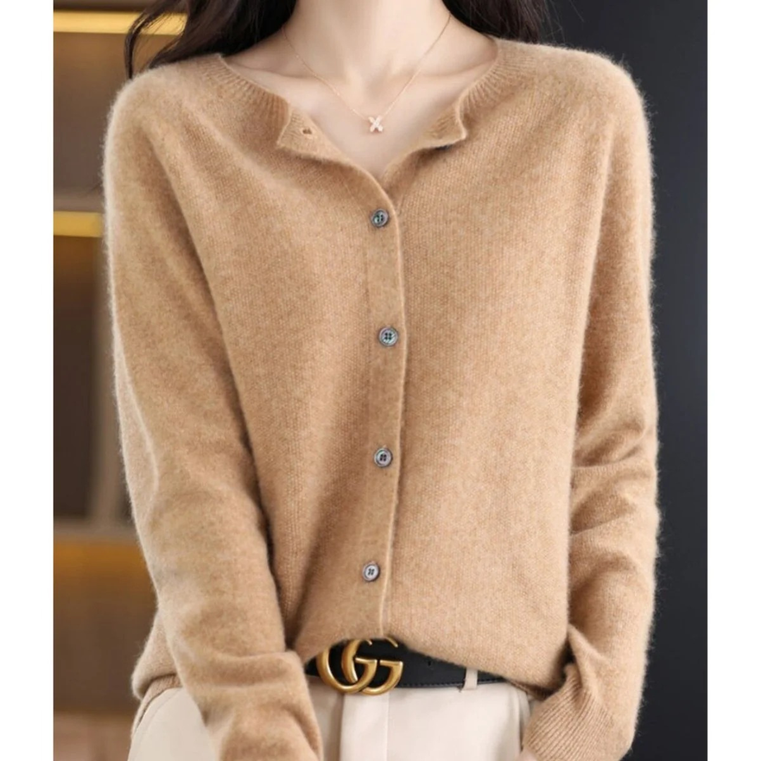 Cardigan Boutonné en Maille Douce pour Femme