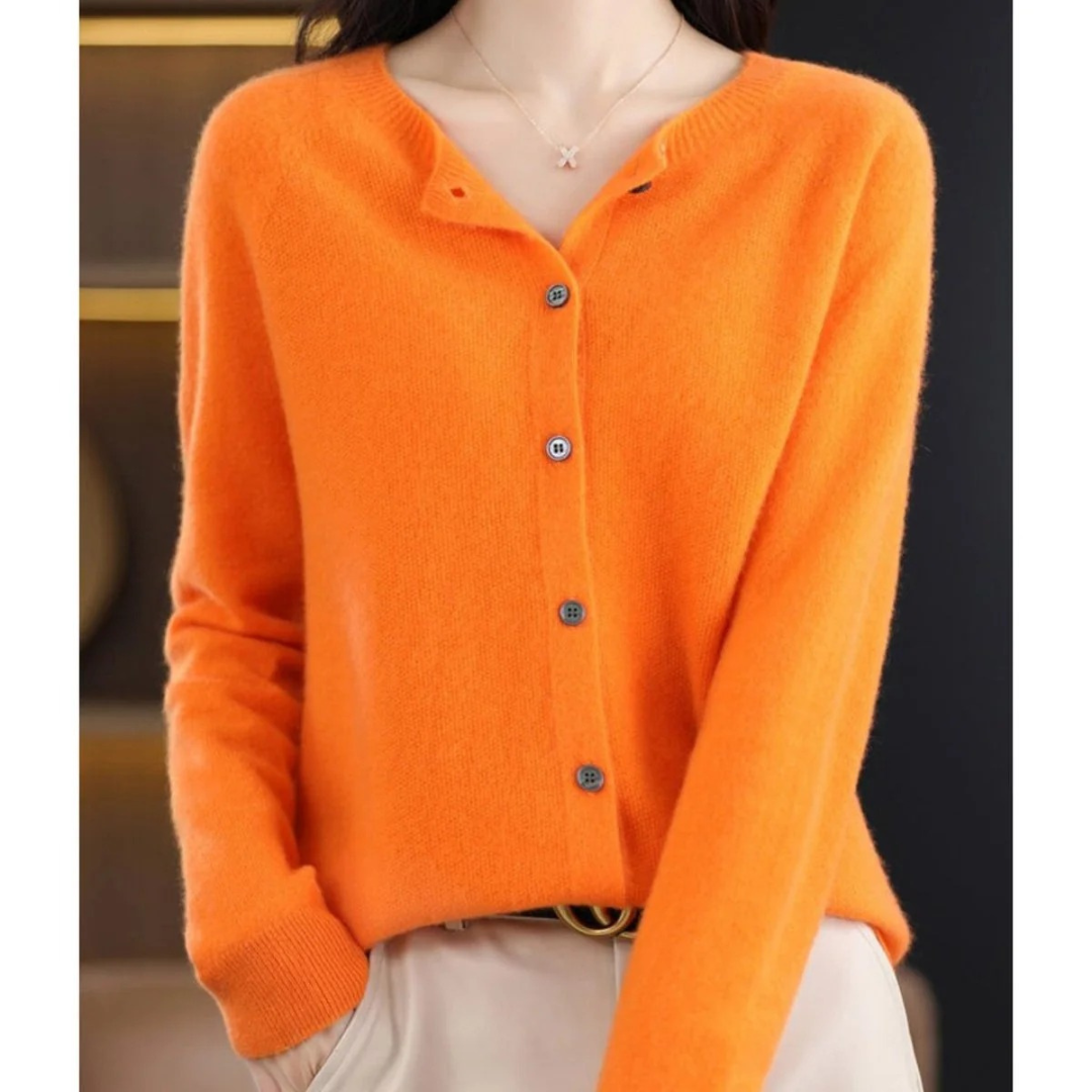 Cardigan Boutonné en Maille Douce pour Femme