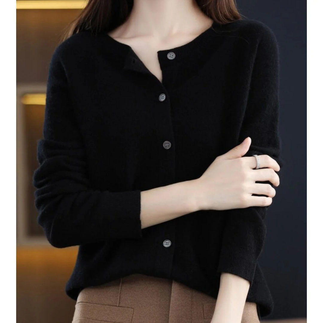 Cardigan Boutonné en Maille Douce pour Femme
