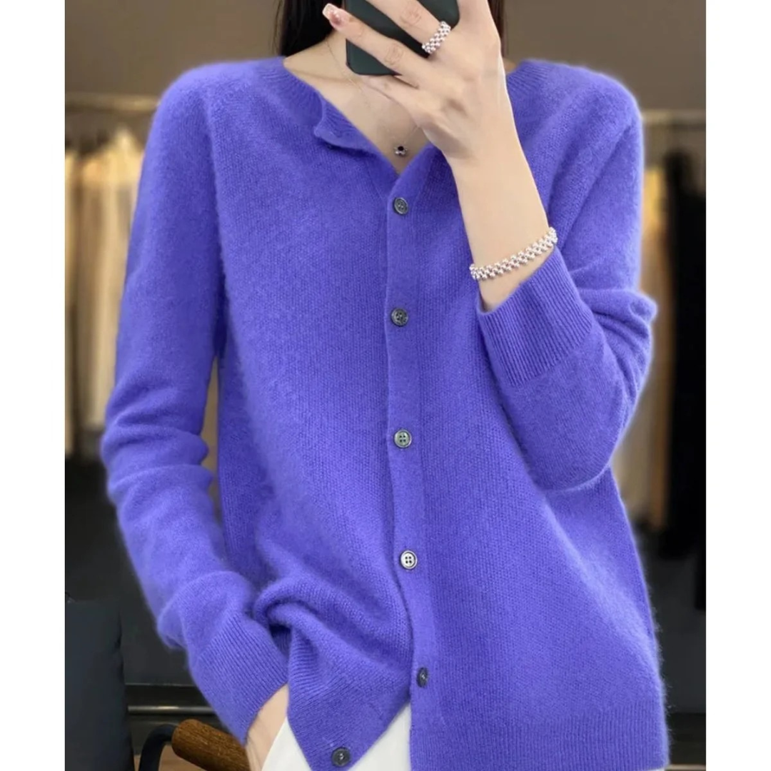Cardigan Boutonné en Maille Douce pour Femme