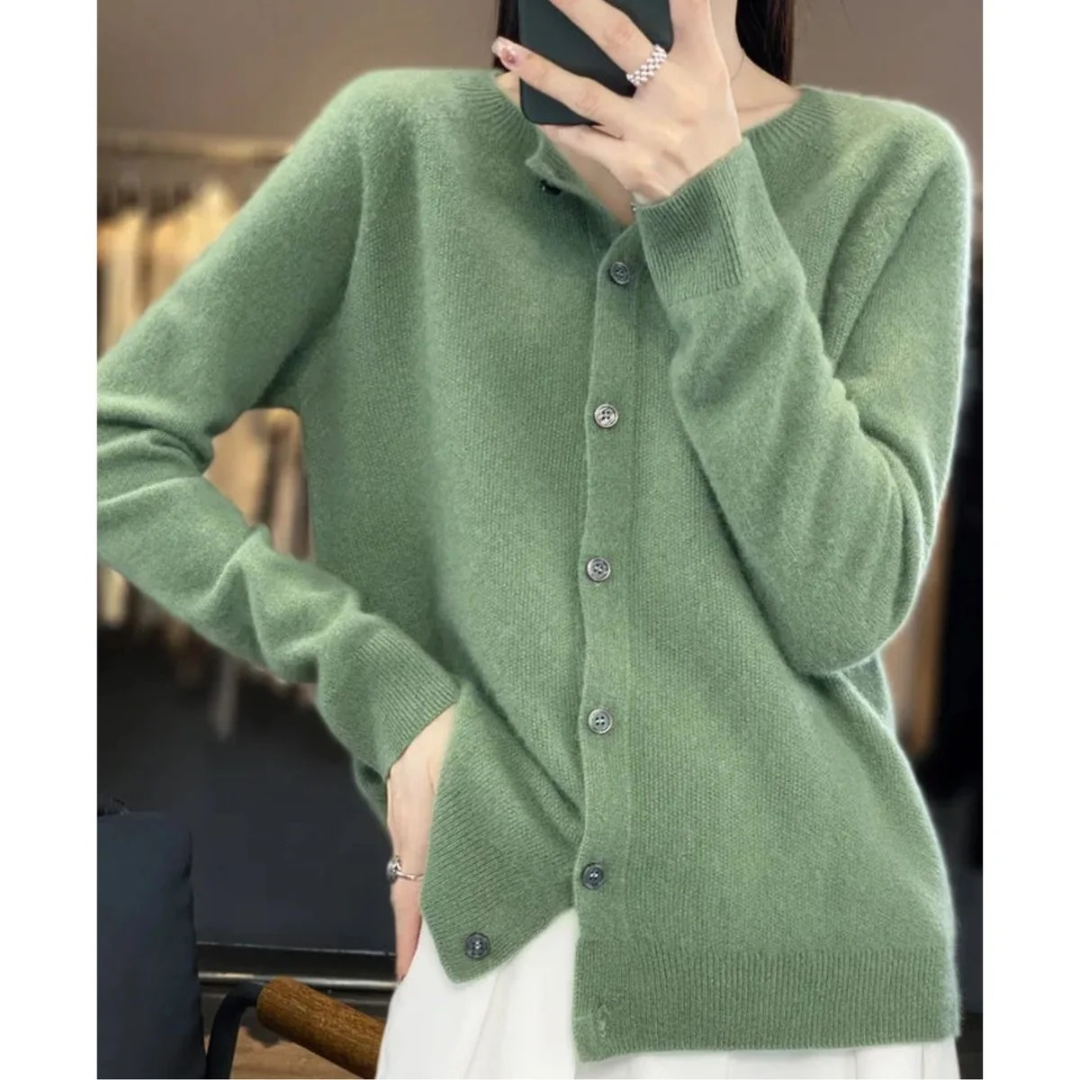 Cardigan Boutonné en Maille Douce pour Femme