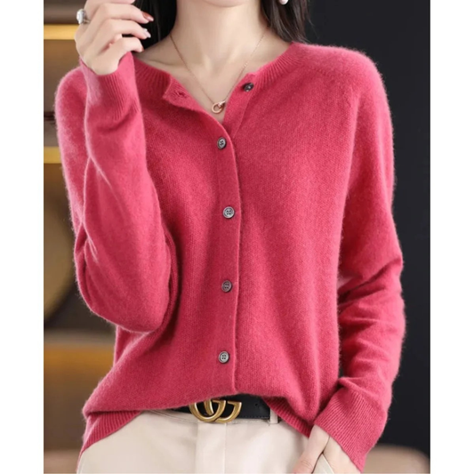 Cardigan Boutonné en Maille Douce pour Femme