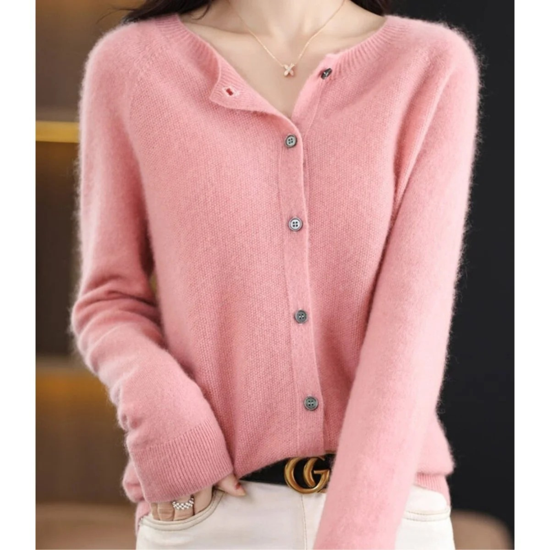 Cardigan Boutonné en Maille Douce pour Femme
