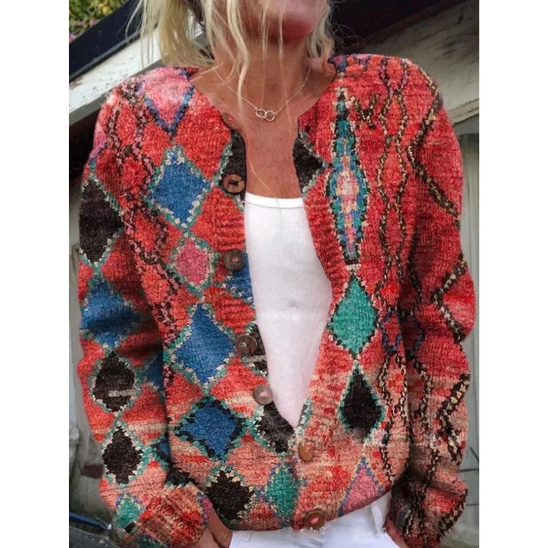 Cardigan à Motif Floral pour Femme