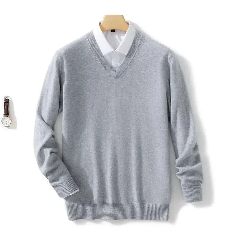 Pull à Col V en Maille Fine pour Homme