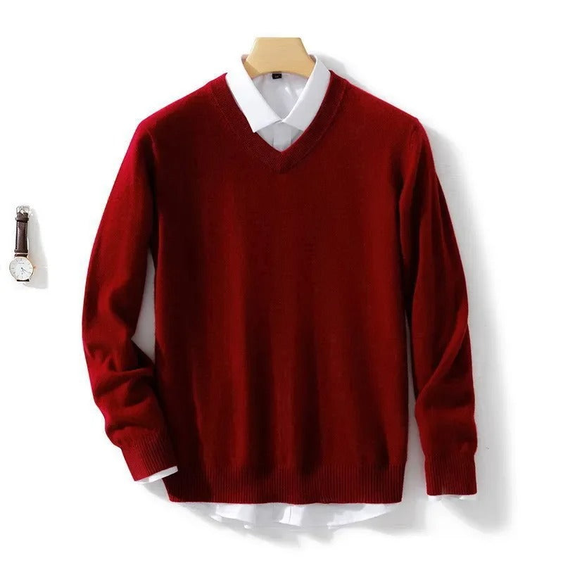 Pull à Col V en Maille Fine pour Homme