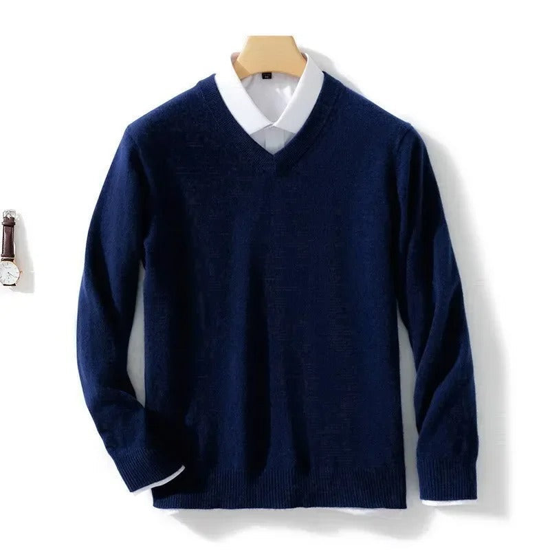Pull à Col V en Maille Fine pour Homme