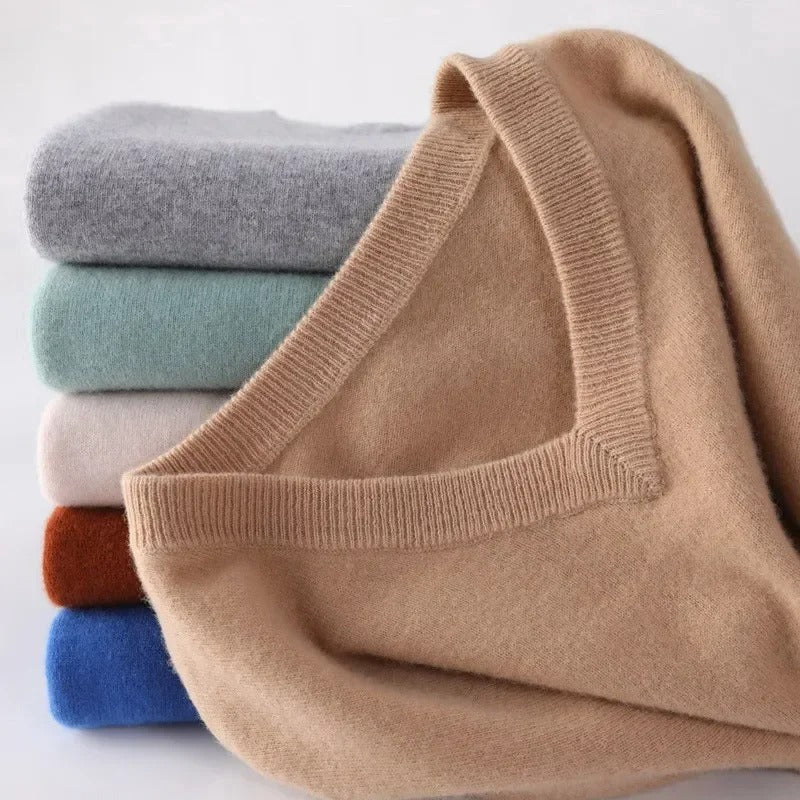 Pull à Col V en Maille Fine pour Homme