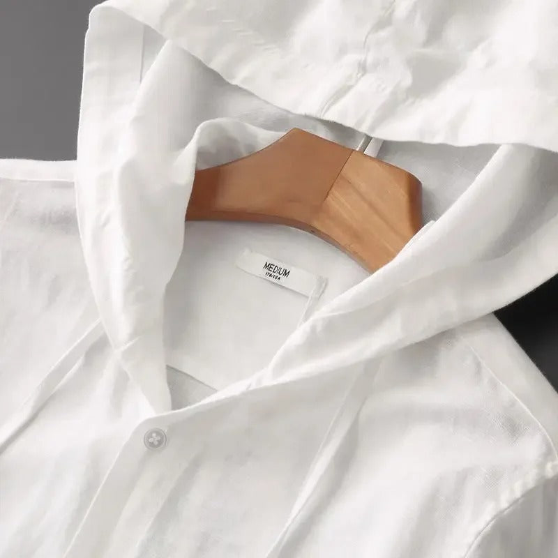 Sweat à Capuche Rayé et Boutonné pour Femme
