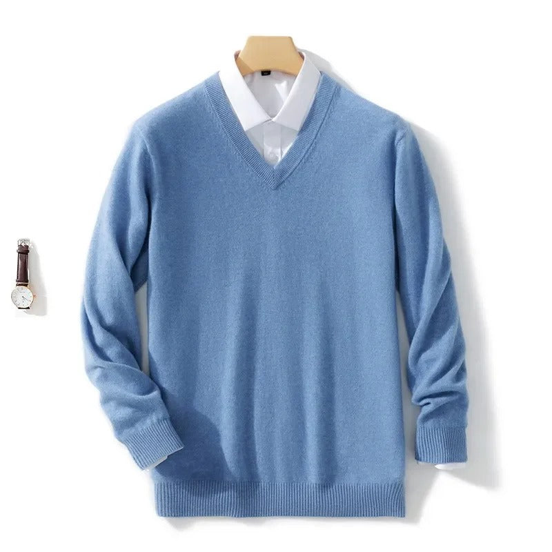 Pull à Col V en Maille Fine pour Homme