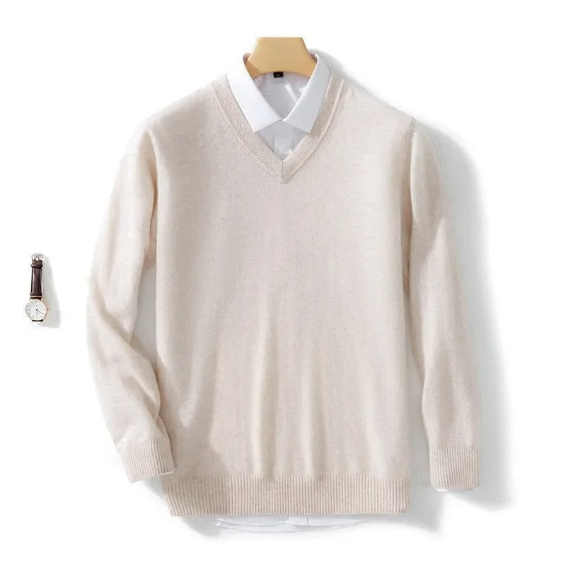 Pull à Col V en Maille Fine pour Homme