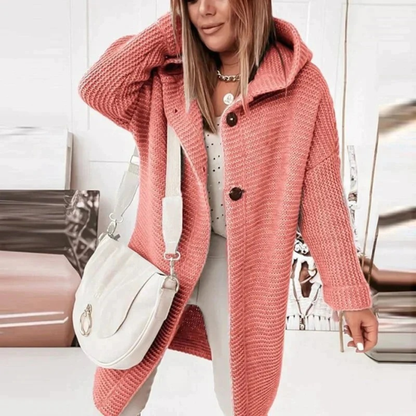 Cardigan à Capuche Boutonné pour Femme