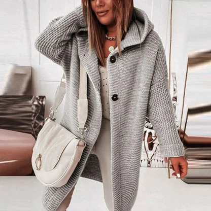 Cardigan à Capuche Boutonné pour Femme