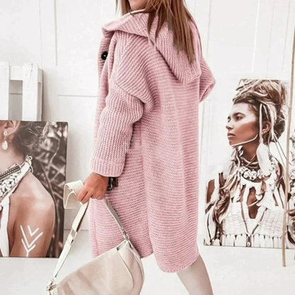 Cardigan à Capuche Boutonné pour Femme