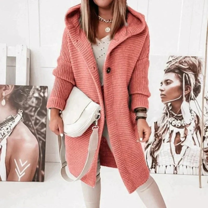 Cardigan à Capuche Boutonné pour Femme
