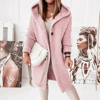Cardigan à Capuche Boutonné pour Femme