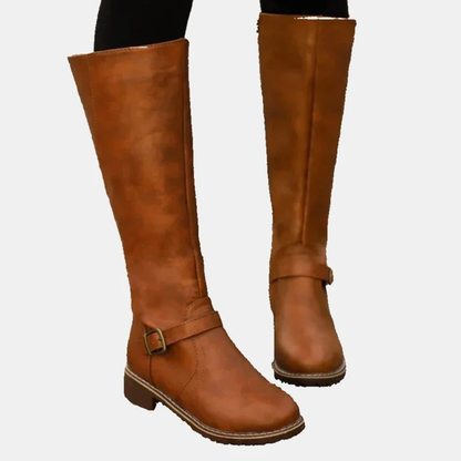 Bottes à Fermeture Éclair à Boucle pour Femme