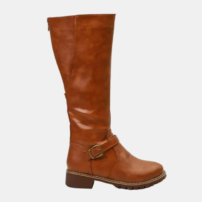 Bottes à Fermeture Éclair à Boucle pour Femme