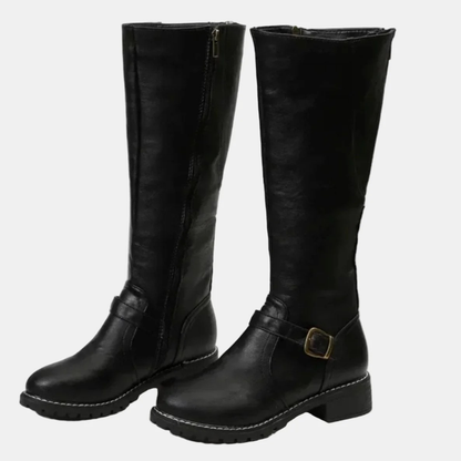Bottes à Fermeture Éclair à Boucle pour Femme