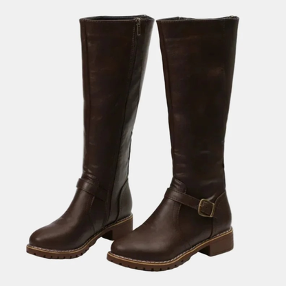 Bottes à Fermeture Éclair à Boucle pour Femme