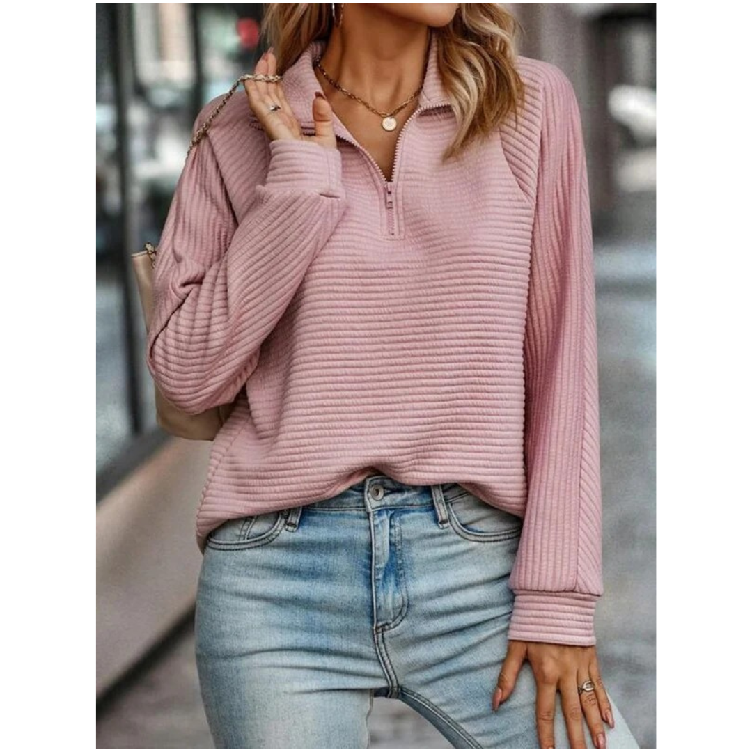 Pull en Maille à Fermeture Éclair pour Femme