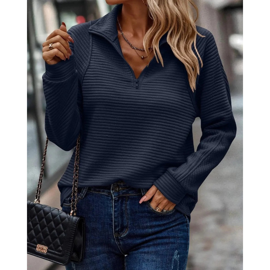 Pull en Maille à Fermeture Éclair pour Femme
