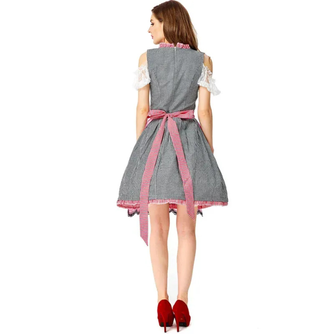 Dirndl à Volants en Rose pour Femme