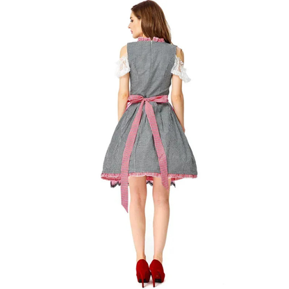 Dirndl à Volants en Rose pour Femme