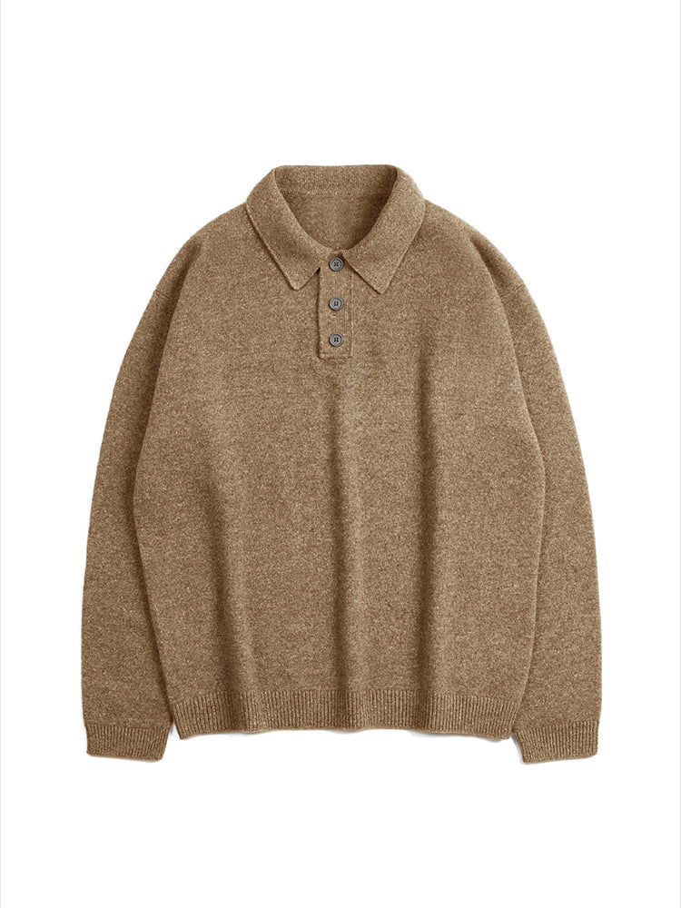 Polo Manches Longues en Maille pour Homme