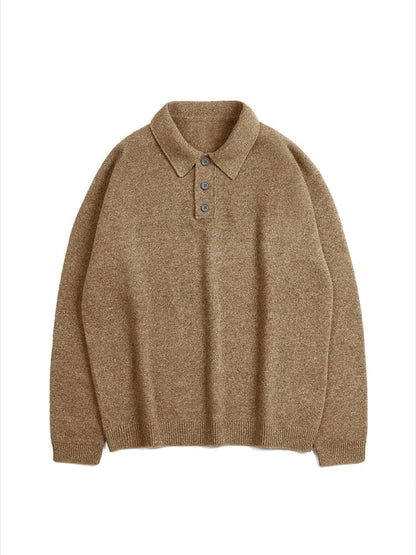 Polo Manches Longues en Maille pour Homme