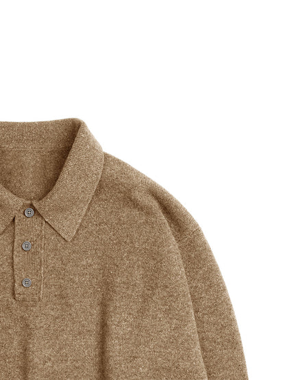 Polo Manches Longues en Maille pour Homme