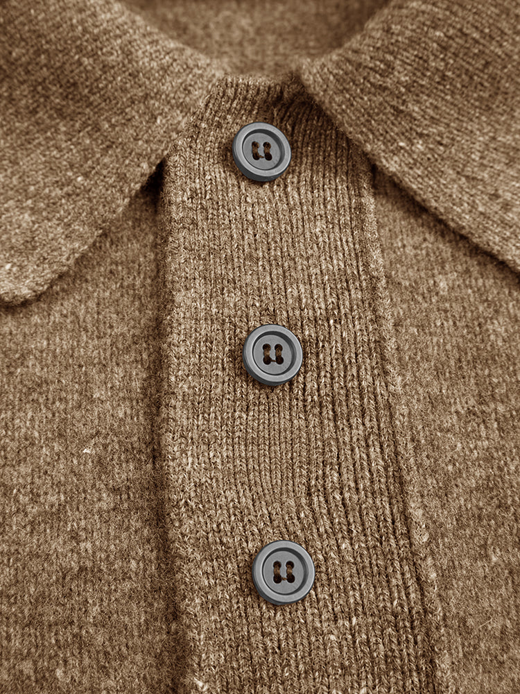 Polo Manches Longues en Maille pour Homme