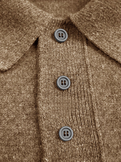 Polo Manches Longues en Maille pour Homme