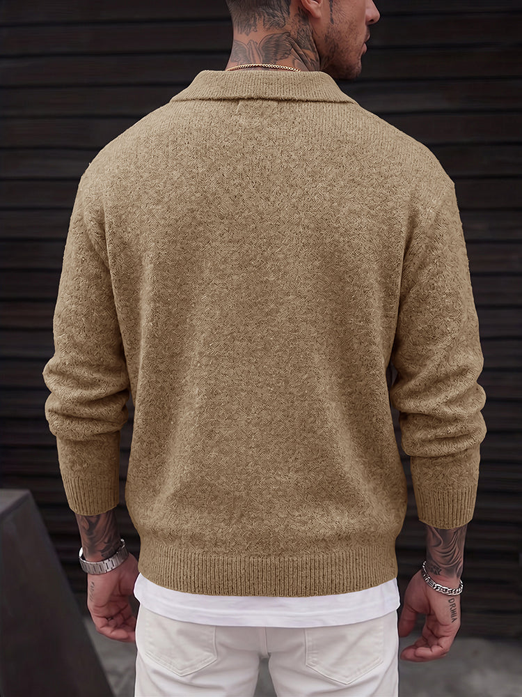Polo Manches Longues en Maille pour Homme