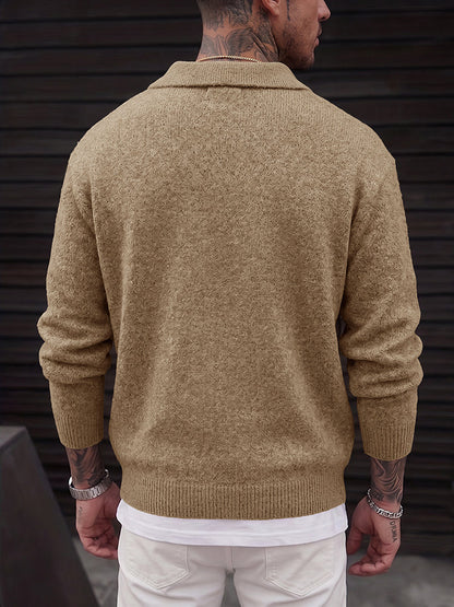 Polo Manches Longues en Maille pour Homme
