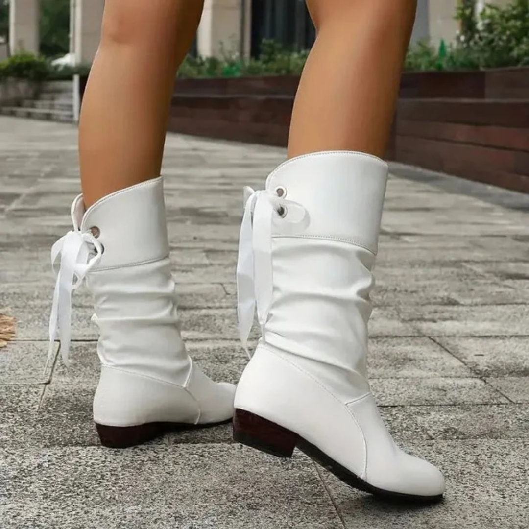 Bottines à Talon à Nœud pour Femme