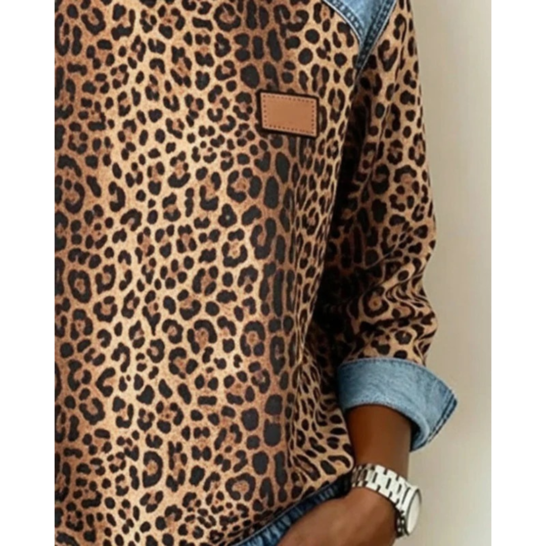 Pull en Maille à Imprimé Léopard pour Femme