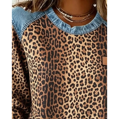Pull en Maille à Imprimé Léopard pour Femme