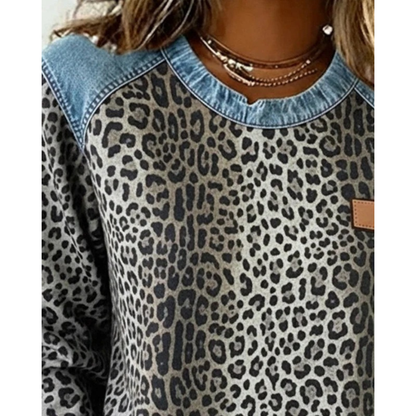 Pull en Maille à Imprimé Léopard pour Femme