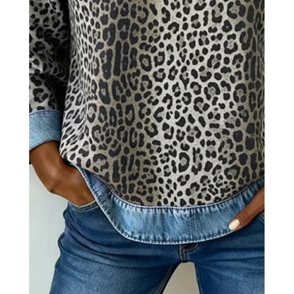 Pull en Maille à Imprimé Léopard pour Femme
