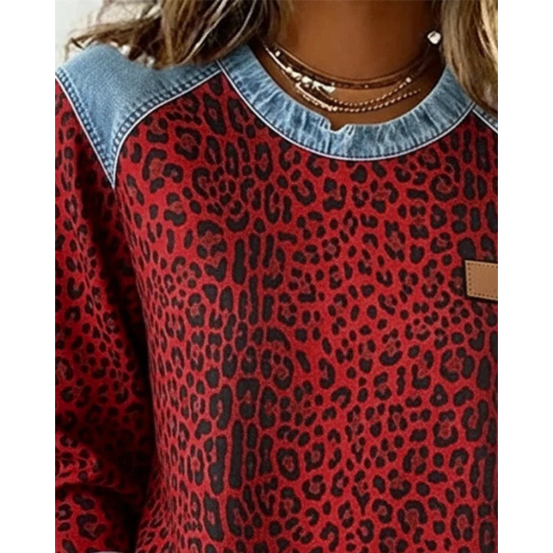 Pull en Maille à Imprimé Léopard pour Femme
