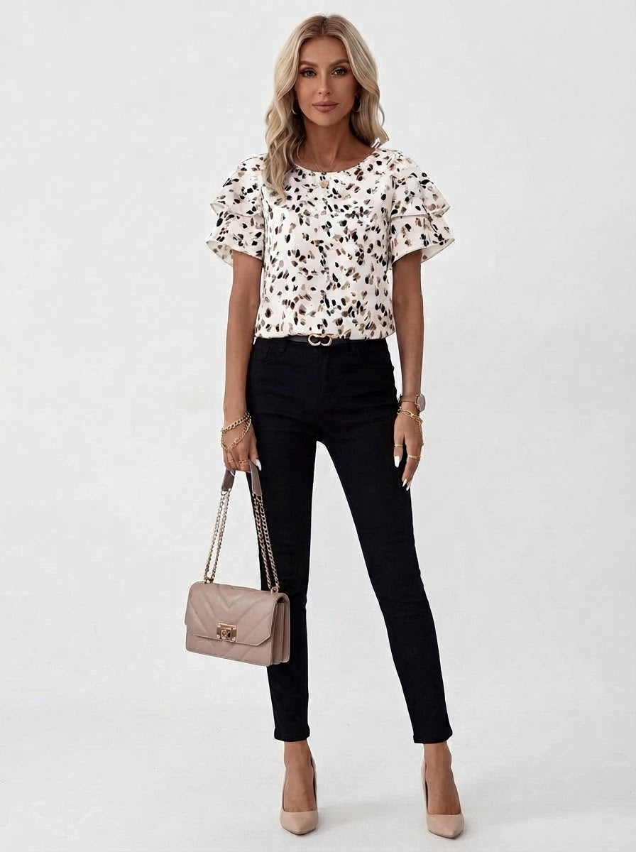 Blouse à Volants Flatteurs pour Femme