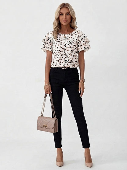 Blouse à Volants Flatteurs pour Femme