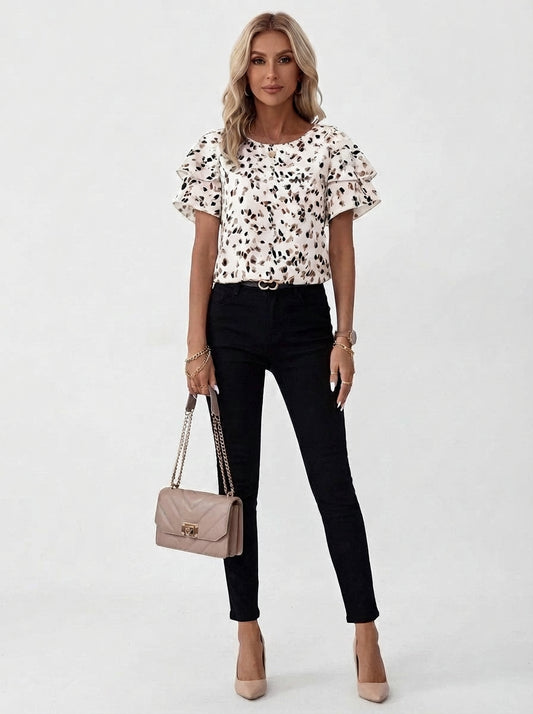 Blouse à Volants Flatteurs pour Femme