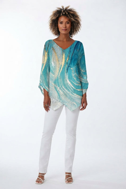 Blouse Fluide à Col V pour Femme
